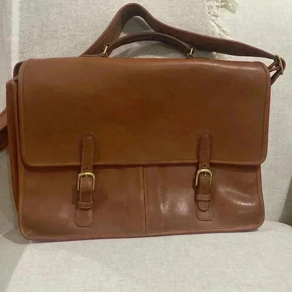 Coach Vintage Leather Nickel Top Handle Satchel in Camel